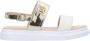 Liu Jo Metallic Strap Sandalen met Ronde Neus Beige Dames - Thumbnail 1