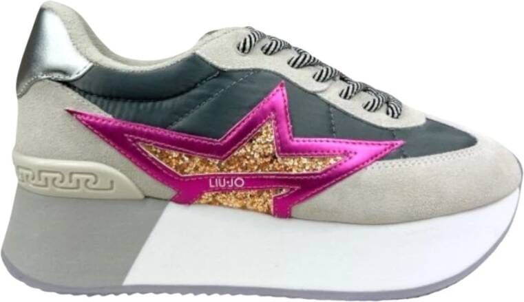 Liu Jo Glitter Suede Sneakers Multicolor Sterdetail Multicolor Dames