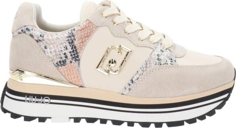 Liu Jo Leren Dames Sneakers met Vetersluiting Beige Dames