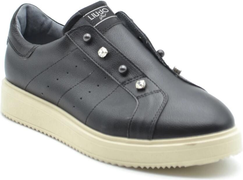 Liu Jo Beige Diagonaal Gestreepte Sneakers Zwart Dames - Foto 2