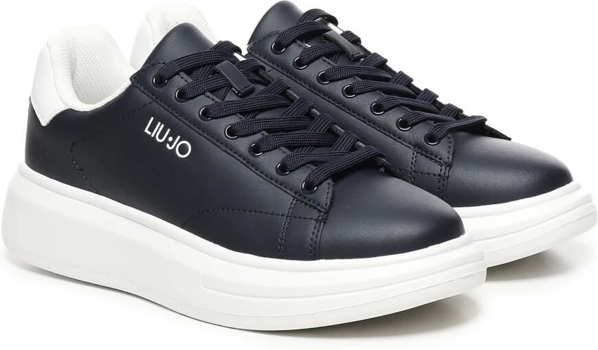 Liu Jo Blauwe Leren Sneakers met Dikke Zool - Foto 3