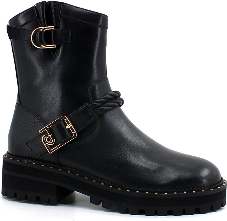 Liu-Jo Liu Jo Korte laarsjes Enkel laarsjes Dames Zwart goud Leder - Foto 2