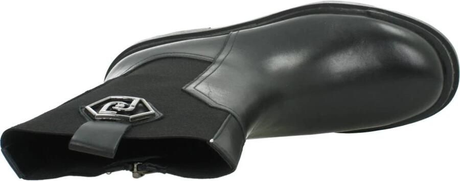 Liu Jo LIUJO enkellaars leer Love 34 met elastisch enkel zilver nikkel logo Zwart Maat : - Foto 3