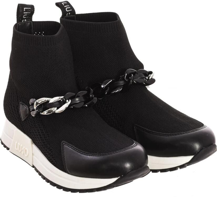 Liu Jo City Sock Sneaker met Kettingdetail Black Dames