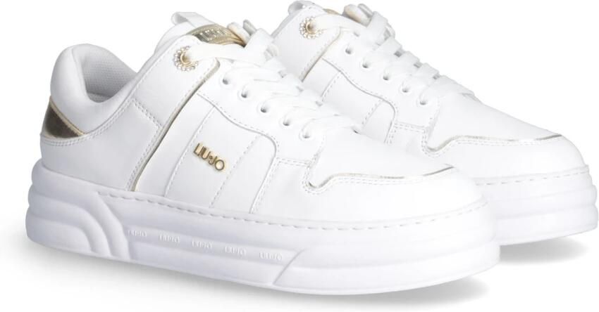 Liu Jo Leren Dames Sneakers met Vetersluiting White - Foto 5