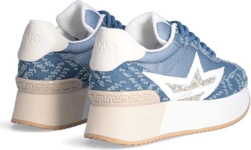 Liu Jo Denim Sneakers met Glitterdetail Blue Dames - Foto 3