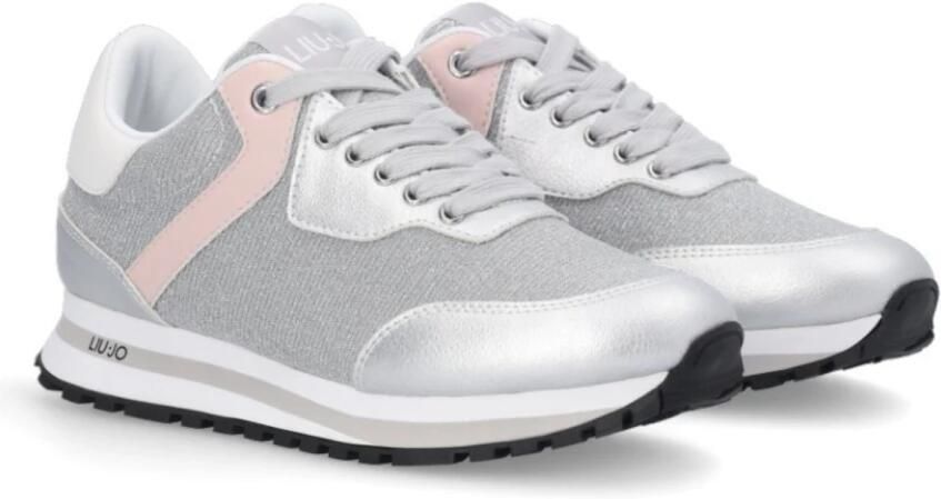 Liu Jo Glitter Sneakers met Metallic Details Gray Dames