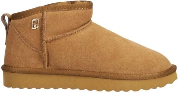 Liu Jo Beige Suède Enkellaarzen met Logo Beige Dames