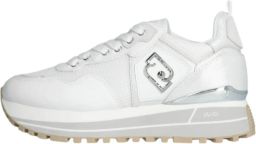 Liu Jo Witte leren sneakers met metalen details White Dames