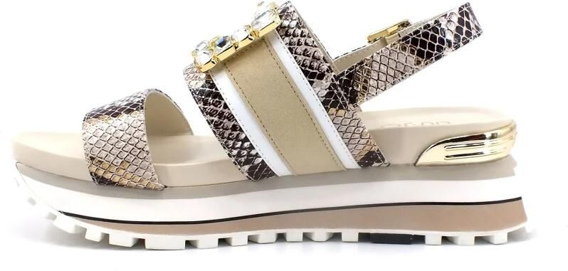 Liu Jo MAXI WONDER 08 leren sandalen met gesp beige slangenprint - Foto 2