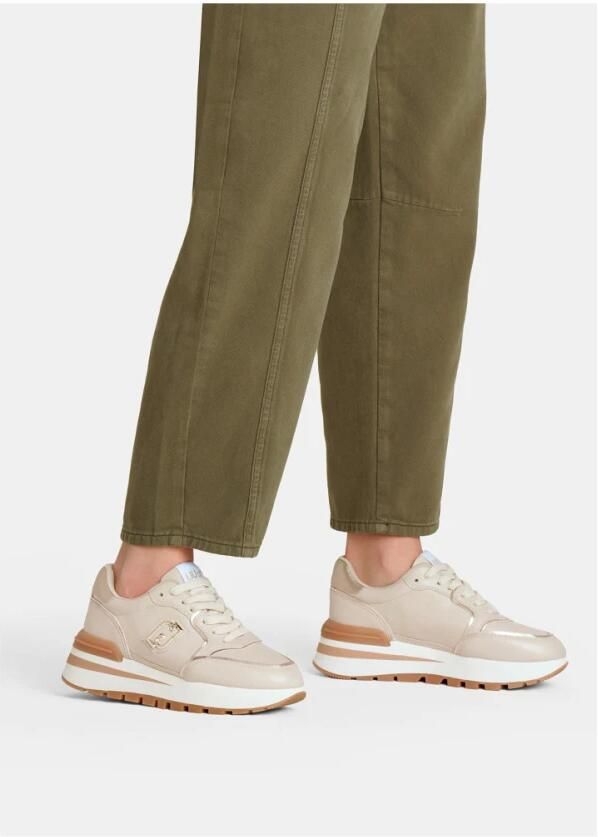 Liu Jo Platform leren sneakers met contrastinzetten - Foto 3