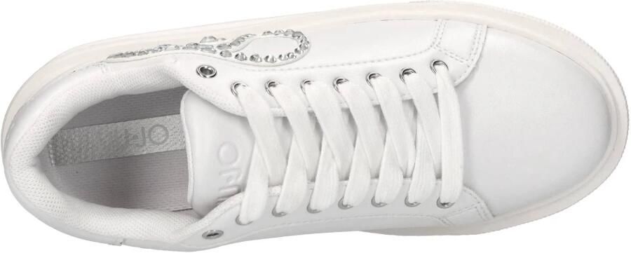 Liu Jo Witte sneakers met strass en metalen oogjes - Foto 4