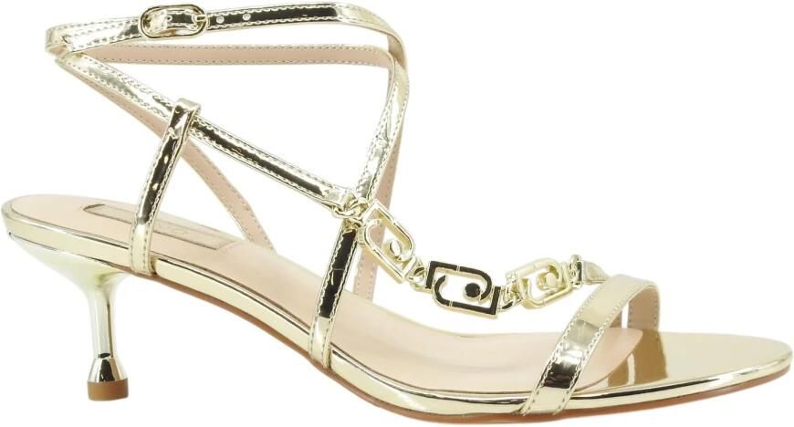 Liu Jo Sandalen met lage hak en logo met juwelen