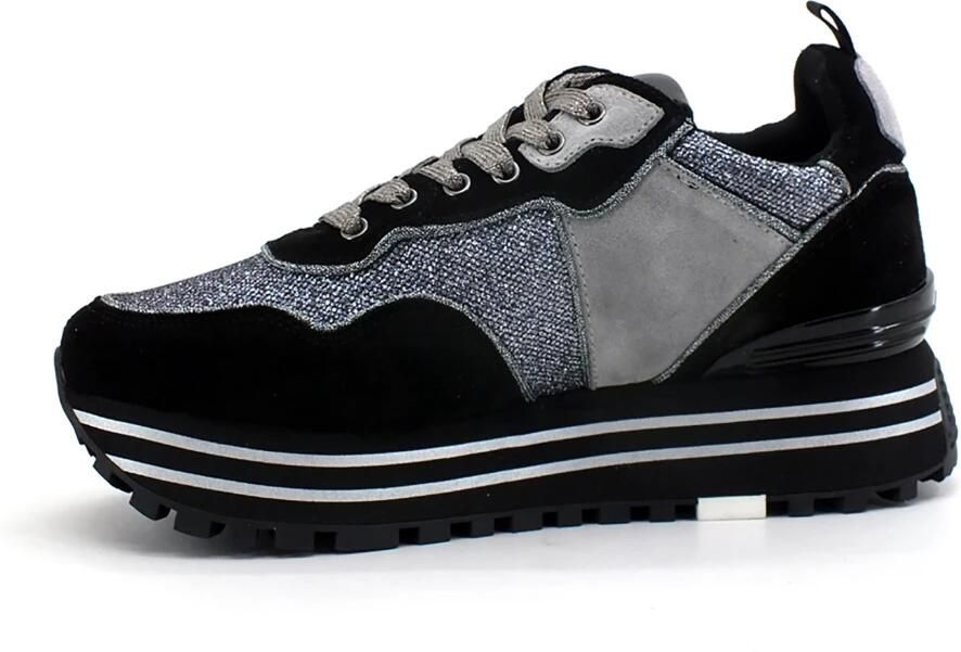 Liu Jo Sneakers Milano Maxi Wonder 24 Suede Zwart Dames