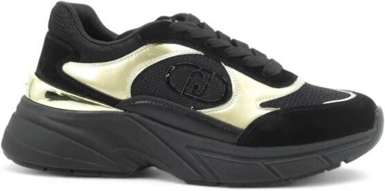 Liu Jo LJ01 01 chunky leren sneakers zwart goud - Foto 3