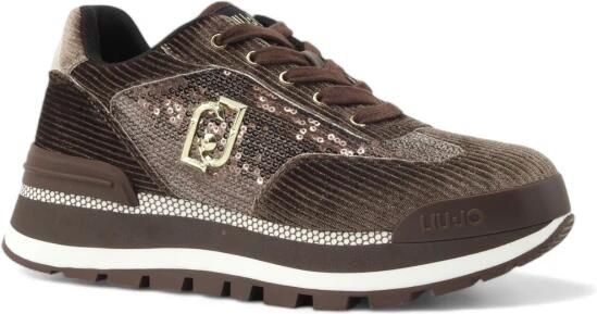 Liu Jo Fluwelen Corduroy Sneakers met Pailletten Brown Dames - Foto 2