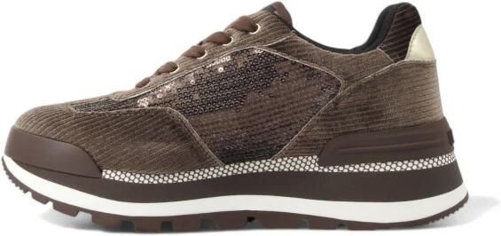 Liu Jo Fluwelen Corduroy Sneakers met Pailletten Brown Dames - Foto 3
