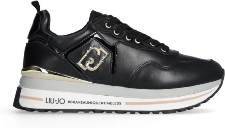 Liu Jo Slip-On Sporty Faux Leather Sneakers with Laces Wo Black - Foto 5