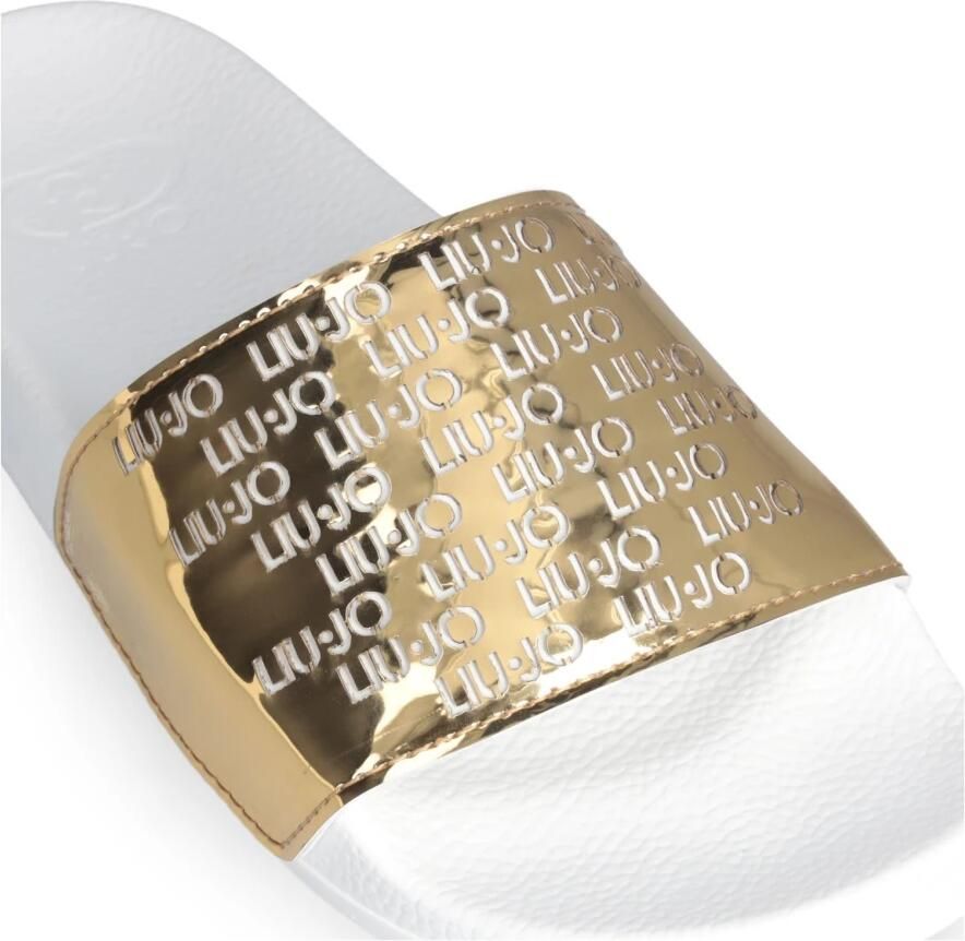 Liu Jo Spiegel wit goud sandalen met logo