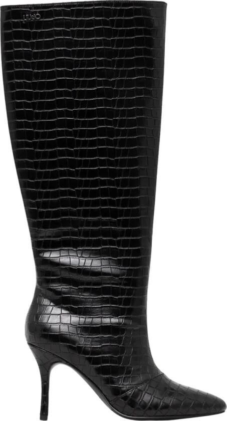 Liu Jo Krokodillenprint Hoge Laarzen Zwart Black Dames