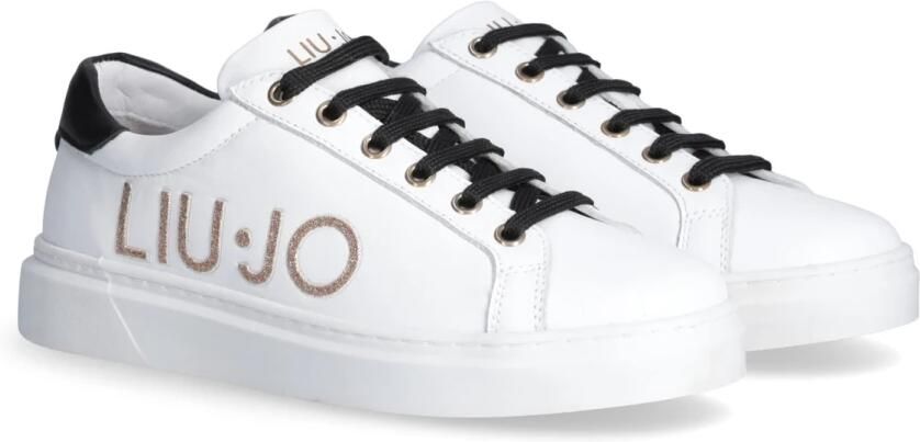 Liu Jo Witte leren sneakers