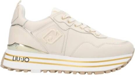Liu Jo Witte leren sneakers met tonale logo en metallic detail Wit Dames - Foto 12
