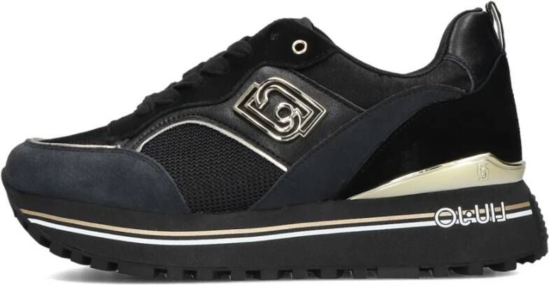 LIU JO Lage Sneakers Dames Maxi Wonder 73 Maat: 38 Materiaal: Suède Kleur: Zwart - Foto 3