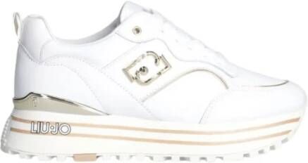 Liu Jo Witte Leren Sneaker met Verwijderbare Binnenzool White Dames