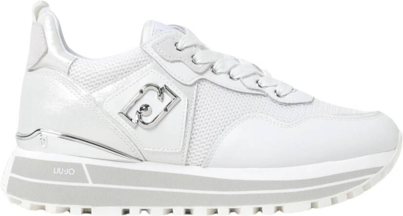 Liu Jo Witte leren sneakers met metalen details White Dames - Foto 5