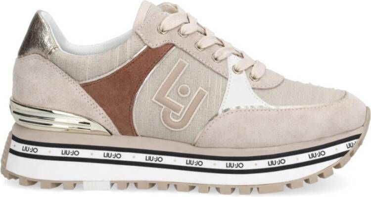 Liu Jo Maxi Wonder Sneakers Beige Suede Lurex