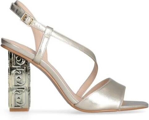 Liu Jo Metallic Gouden Sandalen met Logohak