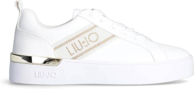 Liu Jo Metallic Sneakers met Lurex Inzetstukken White Dames