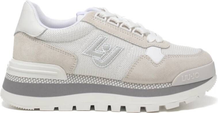 Liu Jo Sandkleurige Suède Sneakers voor Dames White Dames