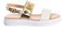 Liu Jo Metallic Strap Sandalen met Ronde Neus Beige Dames - Thumbnail 1