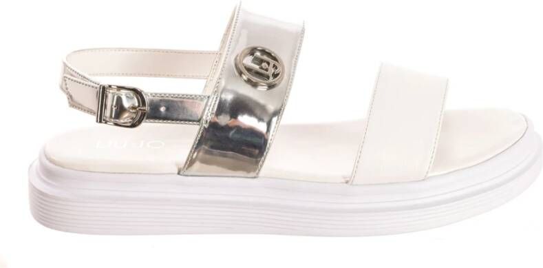 Liu Jo Platte sandalen met origineel ontwerp en metalen detail White Dames