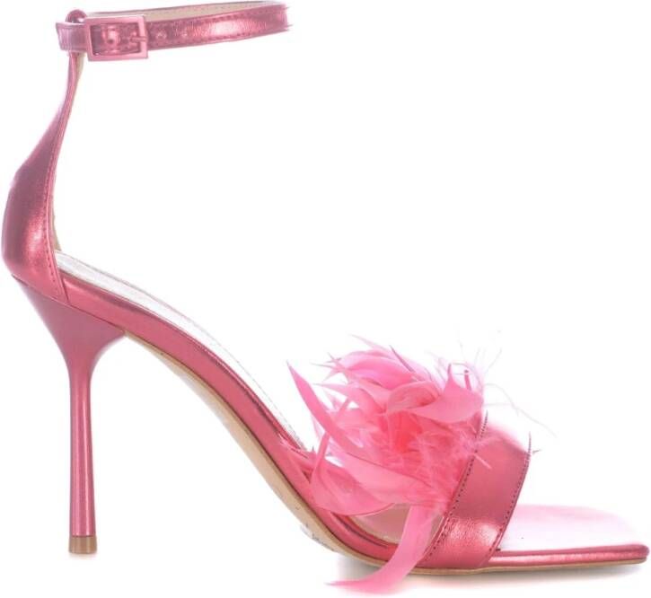 Liu Jo Roze Leren Sandalen Ss23 Pink Dames
