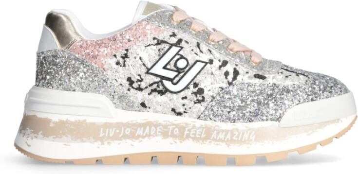 Liu Jo Roze Leren Sneakers met Hoge Zool