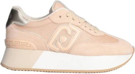 Liu Jo Beige Logo Sneakers met Suède en Mesh Panelen Beige Dames