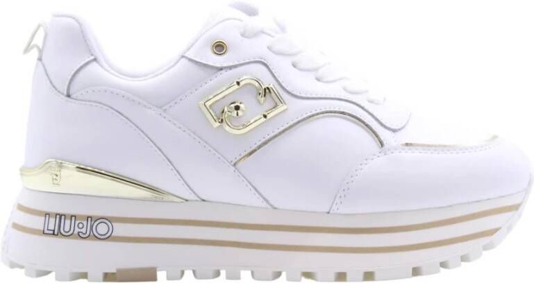 Liu Jo Witte Leren Sneaker met Verwijderbare Binnenzool White Dames