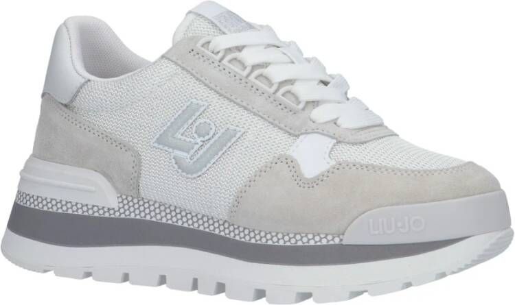 Liu Jo Sandkleurige Suède Sneakers voor Dames White Dames