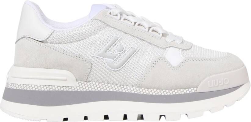 Liu Jo Sandkleurige Suède Sneakers voor Dames White Dames