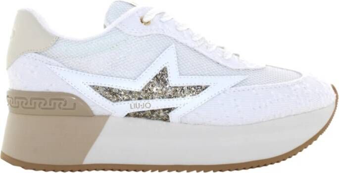 Liu Jo Witte Glitter Stella Platte Schoenen White Dames