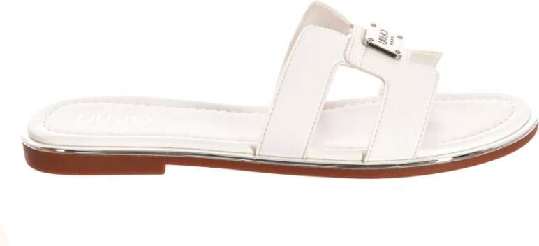 Liu Jo Witte Slipper Sally 511 met Bruine Rubberen Zool White Dames