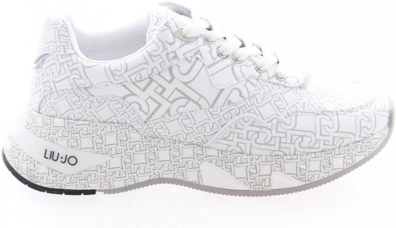 Liu Jo Metalen Eyelet Ronde Neus Sneakers met Zijrits White Dames - Foto 8