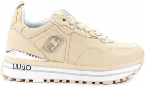 Liu Jo Witte leren sneakers met tonale logo en metallic detail Wit Dames - Foto 11