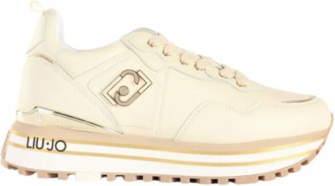 Liu Jo Witte leren sneakers met tonale logo en metallic detail Wit Dames - Foto 10