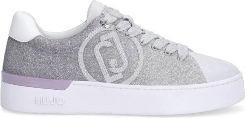 Liu Jo Pinaforemetal Sneakers Stijlvolle Stoffen Details Beige Dames
