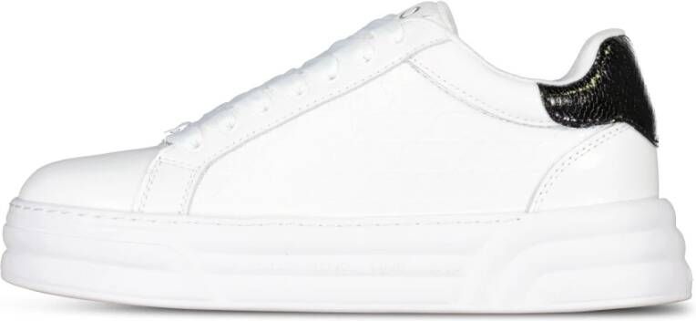 Liu Jo Witte Leren Sneaker met Reliëf Logo White Dames