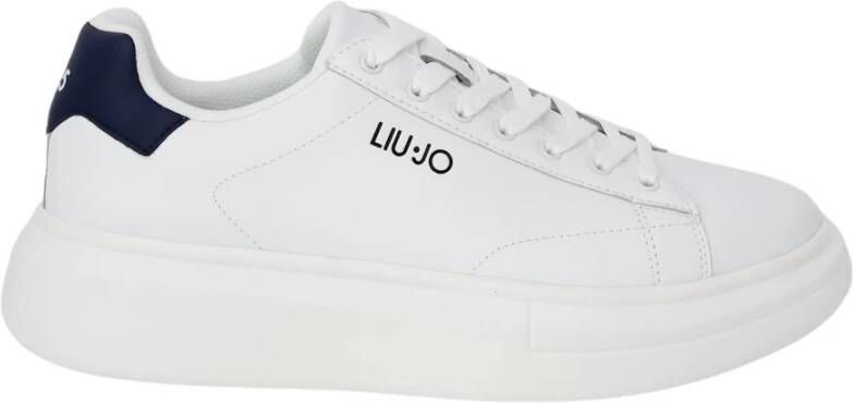 Liu Jo Witte leren vetersneakers met rubberen zool White Heren