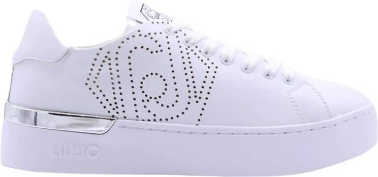 Liu Jo Metalen Eyelet Ronde Neus Sneakers met Zijrits White Dames - Foto 11